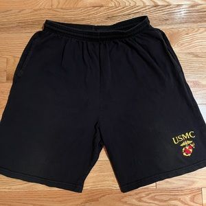 Black USMC Pre shrunk Shorts